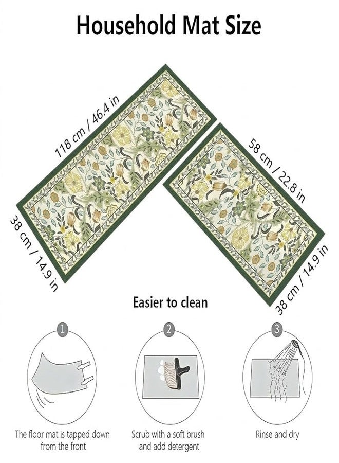 Roslen 2 Pcs Kitchen Mats for Floor, Waterproof Anti Fatigue Memory Foam Rug Set, Non-Slip Washable Kitchen Floor Rugs with Rubber Backing, Comfortable Standing Mat for Kitchen, Sink, Home & Office - Image 2