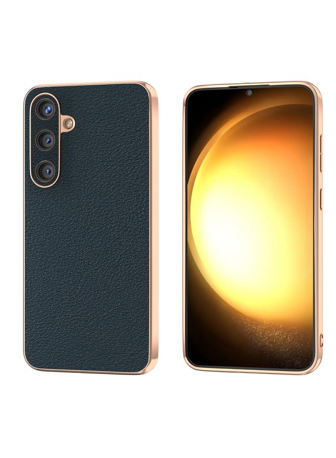 اس-توب جراب لهاتف Samsung Galaxy S24+ 5G، مصنوع من الجلد الطبيعي بطلاء نانوي، سلسلة Wave - Image 1