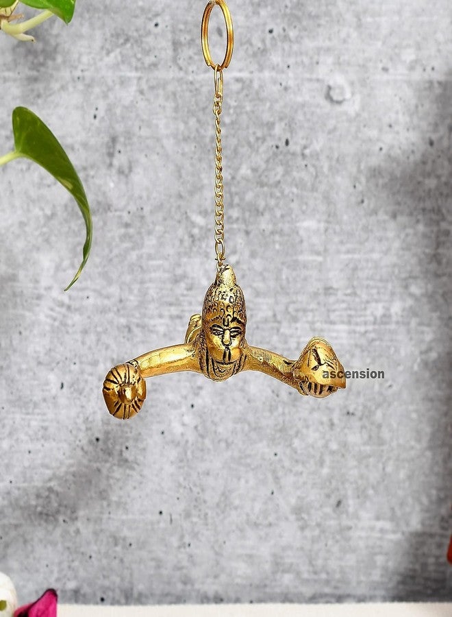 ascension Metal Hanuman Ji Idol for Car Dashboard Accessories Hanging Flying Hanuman for Car Door Window Hanging Decoration (Flying Hanuman ji) - Image 3
