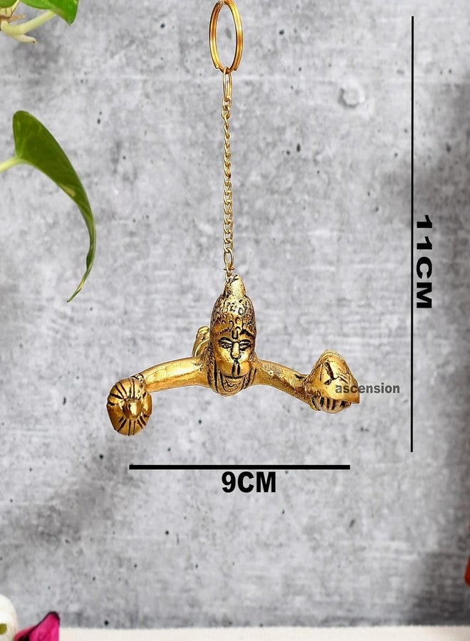 ascension Metal Hanuman Ji Idol for Car Dashboard Accessories Hanging Flying Hanuman for Car Door Window Hanging Decoration (Flying Hanuman ji) - Image 5