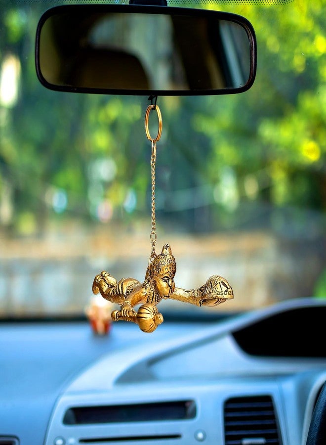 ascension Metal Hanuman Ji Idol for Car Dashboard Accessories Hanging Flying Hanuman for Car Door Window Hanging Decoration (Flying Hanuman ji) - Image 1
