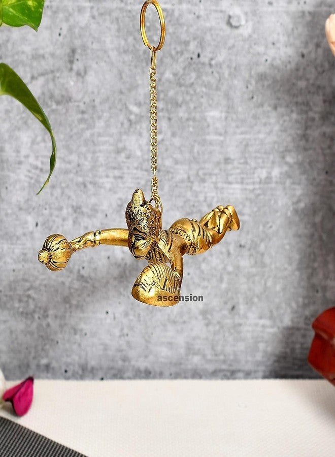 ascension Metal Hanuman Ji Idol for Car Dashboard Accessories Hanging Flying Hanuman for Car Door Window Hanging Decoration (Flying Hanuman ji) - Image 4