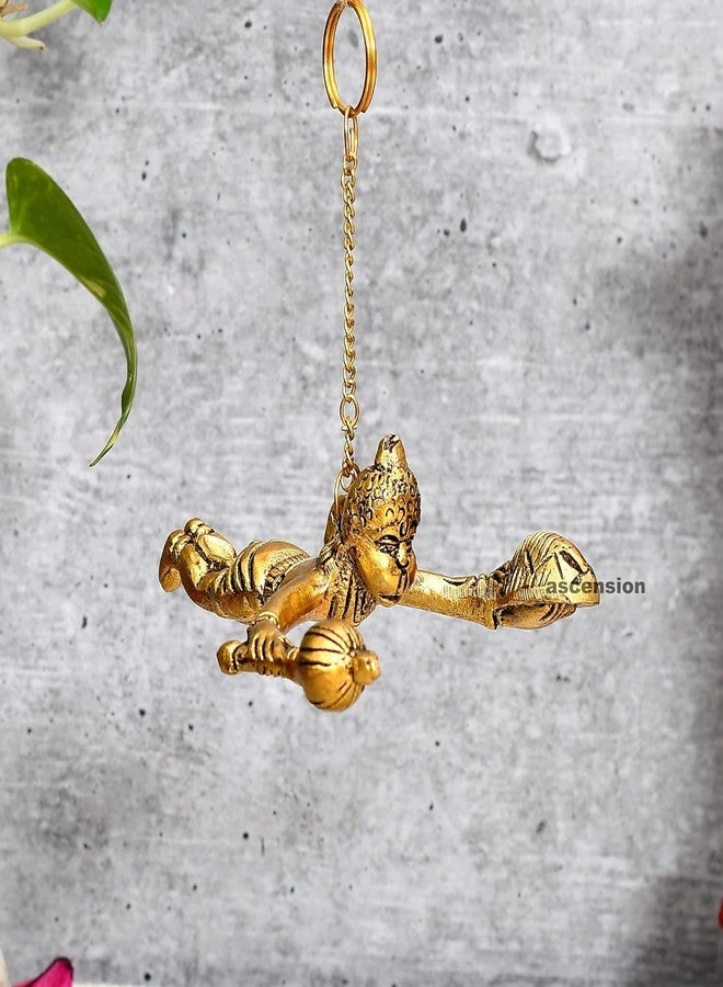 ascension Metal Hanuman Ji Idol for Car Dashboard Accessories Hanging Flying Hanuman for Car Door Window Hanging Decoration (Flying Hanuman ji) - Image 2