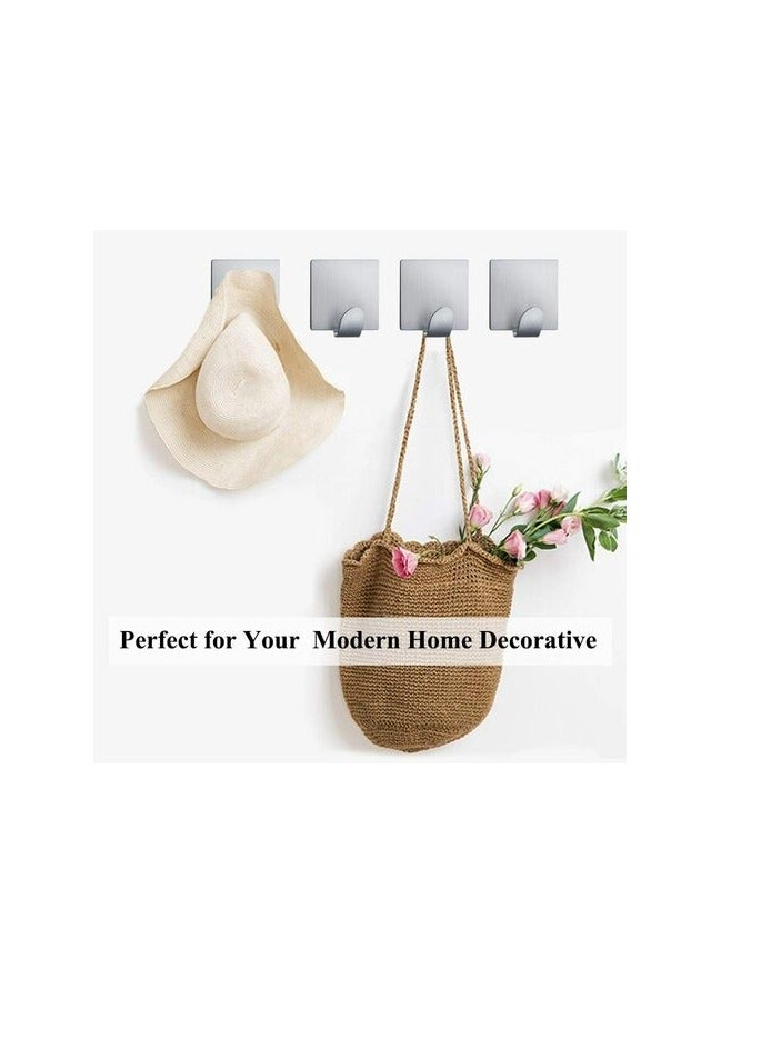 PROMASS Self Adhesive Waterproof Stainless Steel Door Hooks, Heavy Duty Wall Mount Rack Hangers No Drill No Screw For Hanging In Bathroom, Kitchen (5Pack-10Pcs)  - Image 3