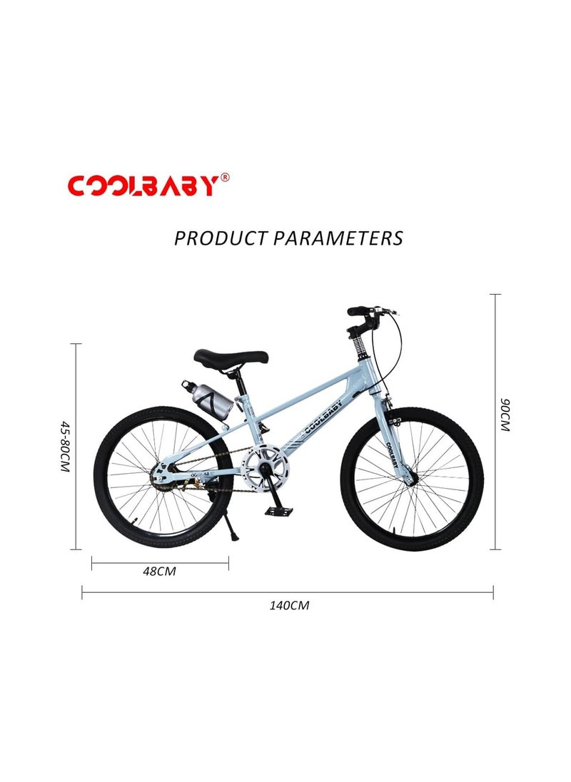 Cool Baby COOLBABY High Carbon Steel Frame Adjustable Height Double Brake Kids Bike.  - Image 2