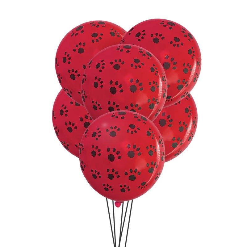 Malayan Products Paw Print Balloons 12 Count Animal Birthday Party Latex Supplies 12 Standard Size Pet Theme Decorations Dogcat Birthday Puppy Theme Patrol Red - Image 3