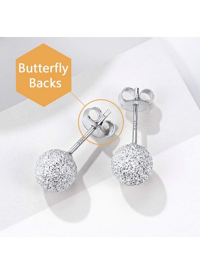 PROSTEEL - 925 Sterling Silver Stud Earrings For Women Pack Ear Studs Set Earnings 3Mm 5Mm 7Mm Ball Simple Earrings - Image 1
