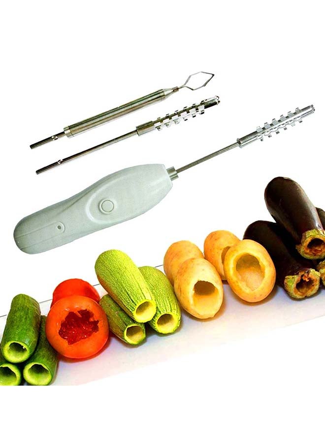 Chargeable Electric Vegetable Corer White 5x8x20cm - Image 2