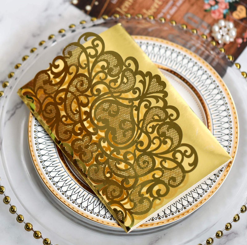 N.C 10 Pack Gold 3D Wedding Invitations Anniversary Pop Up Cards with Unique Bride and Groom Holding Hand Design for Bride and Groom in Wedding Party - Image 4