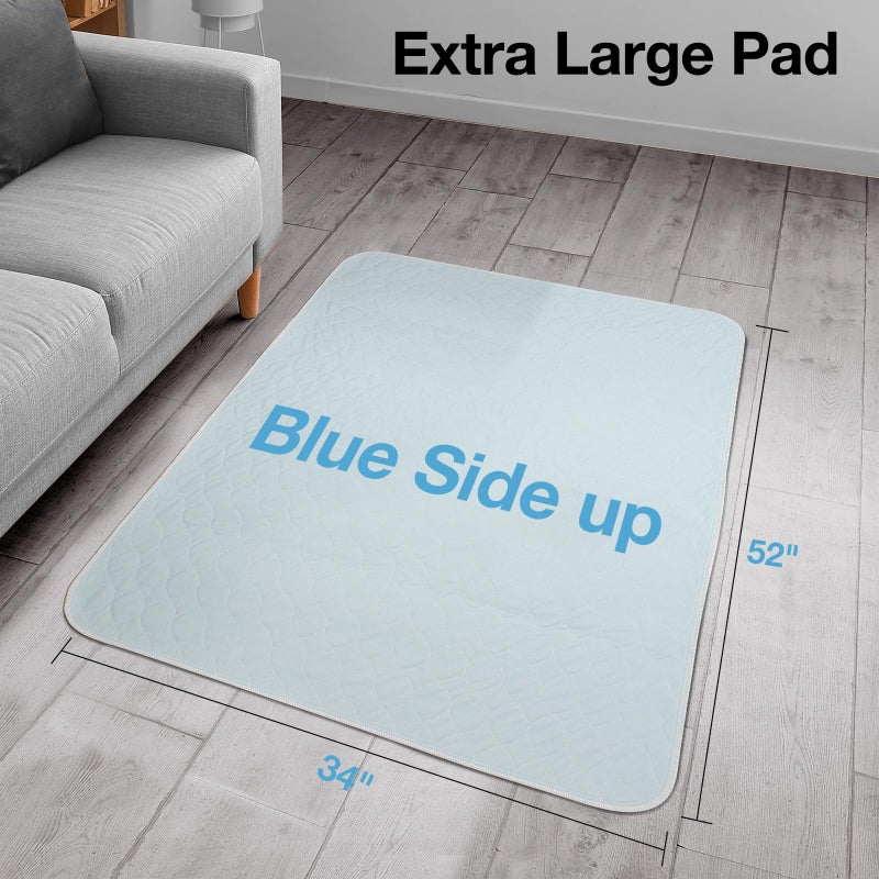 SOLOSHINE 2 Packs Reusable Incontinence Bed Pad, 52" x 34" Washable Pee Pads, Waterproof Bed Pad & Pet Pad, Perfect for Kids, Adults, The Elderly and Pets - Image 3
