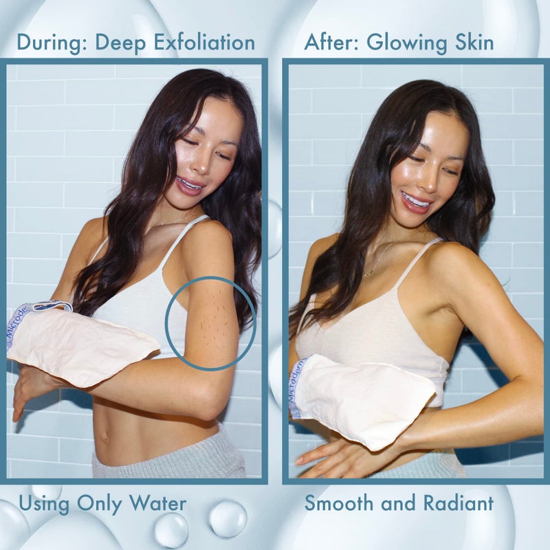 MicrodermaMitt Deep Exfoliating Mitt for Shower – Dead Skin Remover & Exfoliator Body Scrubber - Keratosis Pilaris – Premium Quality for Smooth & Cleaner Skin Quickly - Feels Good on Skin - No Dyes - Image 5