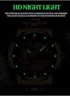 BINBOND Luxury Men's Waterproof Stainless Steel Watch, Silver and Gold Wrist Watch, Gift for Men  - Image 2