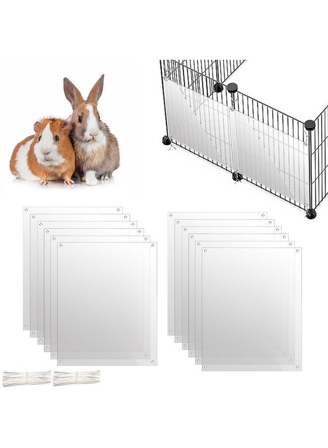 Oncpcare 12 Pack Pet Plastic Cage Liner Protection 10'' x 8.2'' Rabbit Cage Urine Guard Clear Cage Edge Liner Guinea Pig Side Lining Small Animal Cage Accessories - Keep Litter in The Cage - Image 1
