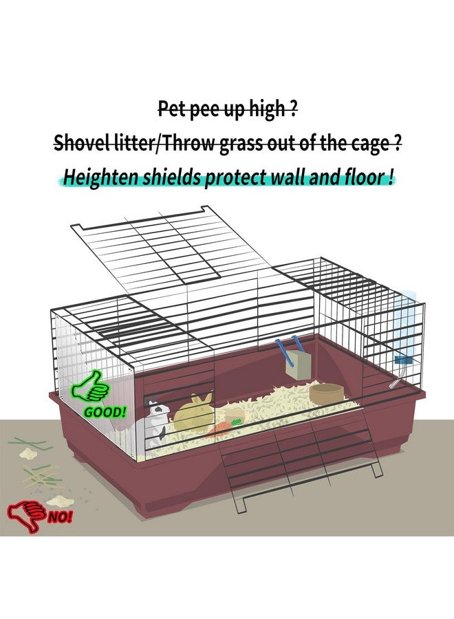 Oncpcare 12 Pack Pet Plastic Cage Liner Protection 10'' x 8.2'' Rabbit Cage Urine Guard Clear Cage Edge Liner Guinea Pig Side Lining Small Animal Cage Accessories - Keep Litter in The Cage - Image 5