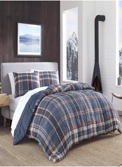 Eddie Bauer Eddie Bauer - Twin Comforter Set, Reversible Down Alt Bedding with Matching Sham, Home Decor for Colder Months (Shasta Lake Navy, Twin)  - Image 2
