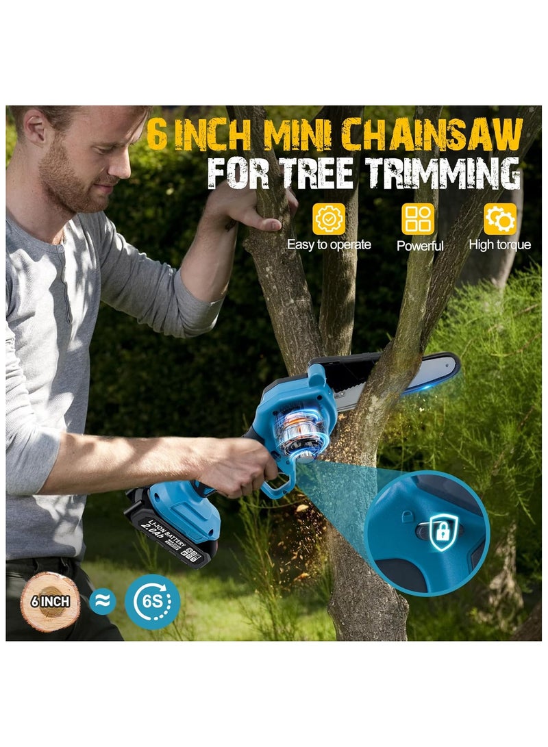 ZLH HITY 2-IN-1 Cordless Pole Saw & 6 Inch Mini Chainsaw, 2 Pack 2.0Ah Battery Powered Pole Saw, Telescoping Electric Pole Chainsaw, Angle Adjustable Electric Pole Saws for Tree Trimming, Wood Cutting - Image 3
