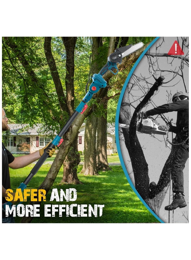 ZLH HITY 2-IN-1 Cordless Pole Saw & 6 Inch Mini Chainsaw, 2 Pack 2.0Ah Battery Powered Pole Saw, Telescoping Electric Pole Chainsaw, Angle Adjustable Electric Pole Saws for Tree Trimming, Wood Cutting - Image 5