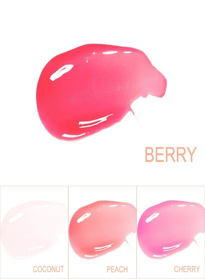 Bowitzki Lip Oil Lip Glow Gloss Hydrating Transparent Tinted Nourishing Long Lasting Lip Balm Care Moisturizing Repairing Lightening Lip Lines Blue lotus Tocopherol Squalane (Berry) - Image 2