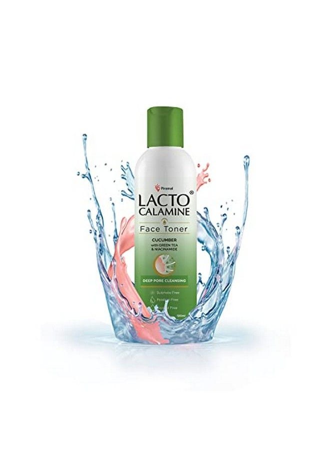 Lacto Calamine Cucumber Face Toner With Green Tea & Niacinamide For Cool And Hydrated Skin. Tightens Pores & Evens Skin Tone. Suitable For Oily And Acne Prone Skin  - Image 1