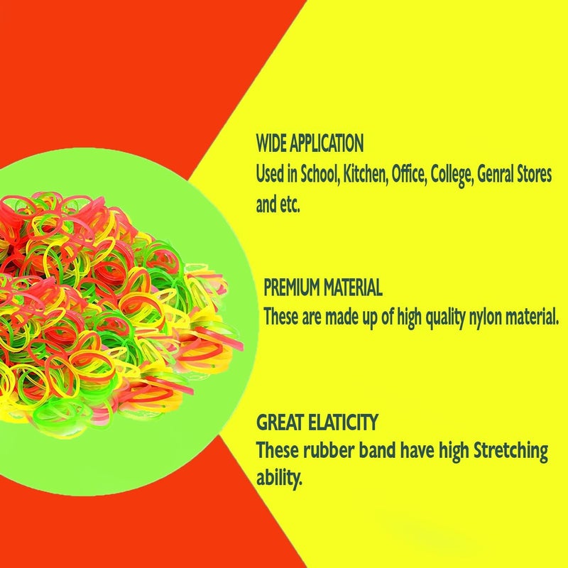 Fliptic Rubber Bands | Enhanced Stretchability and Durability | (1 inch, Pack of 200 gm) (Multicolour) - Image 2