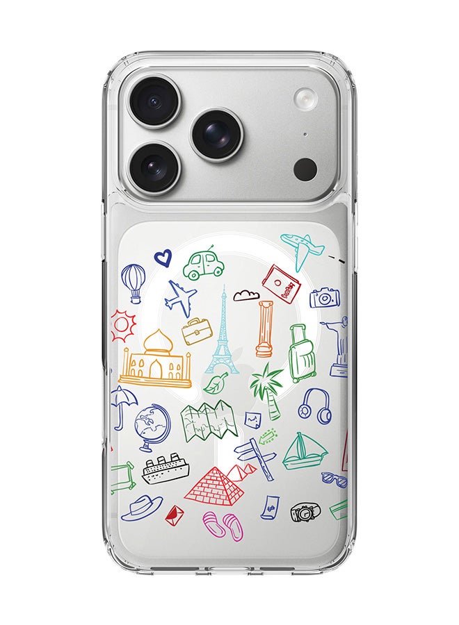 Stylizedd Classic Clear MagSafe Case for iPhone 17 Pro , Hybrid Soft Case Flexible Edges Anti Drop TPU PC Gel Thin Transparent Cover [ Designed for iPhone 17 Pro ] - Traveler