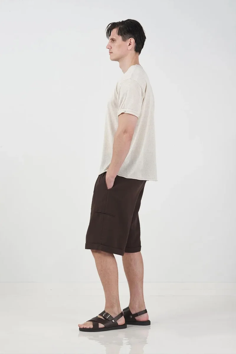 Giesto Oatmeal Natural GIESTO Men's Cotton Linen T-Shirt for Men | Best Price UAE