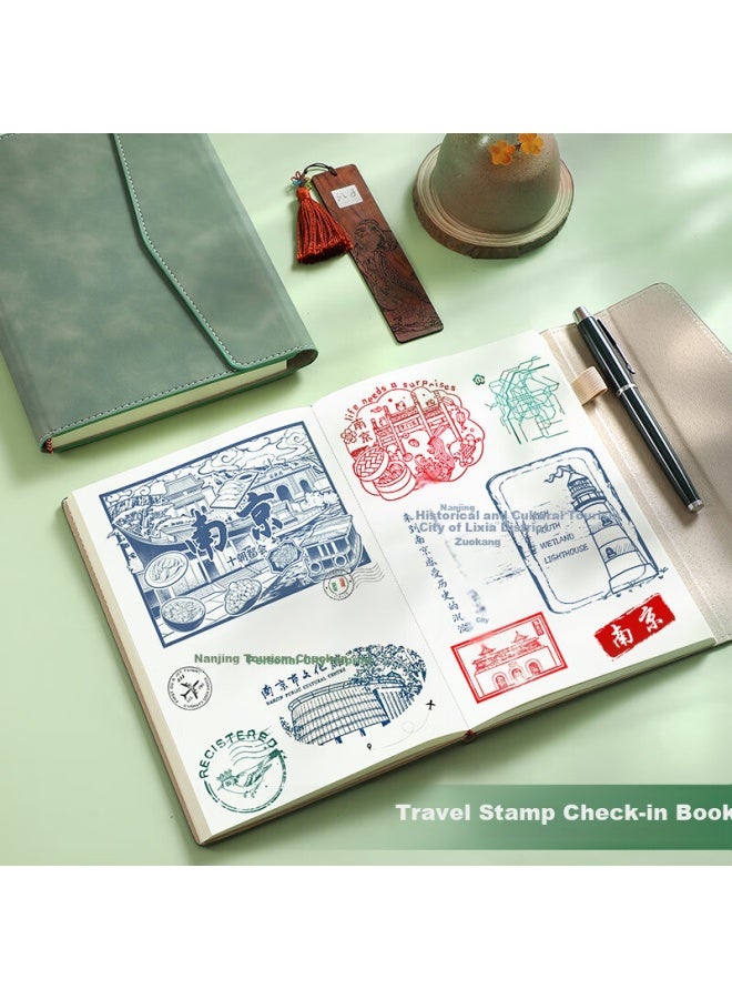 Longe Travel Stamp Collection Book Museum Stamp Album High-Value Blank Journal Nanjing Beijing Landmark Check-In Souvenir Book Forbidden City Tour Visit Notebook - Image 3