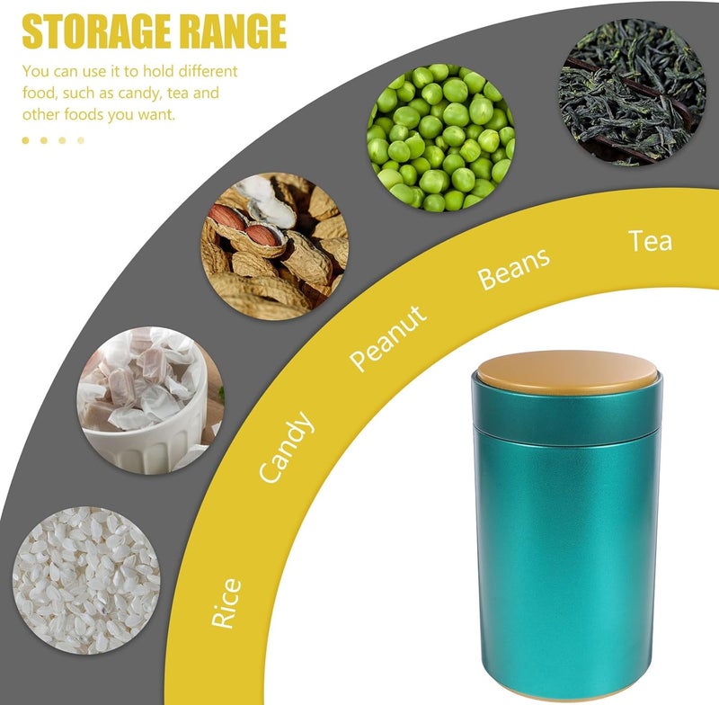 Toyvian 3pcs Large Airtight Tea Tin Canister Set round Tinplate Household Tea Storage Jars with Lid Food Storage Containers for Loose Leaf and Kitchen Organization - Image 3