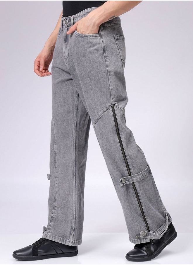 The Indian Garage Co Men Bootcut Loose Fit Solid Mid-Rise Jeans  - Image 3