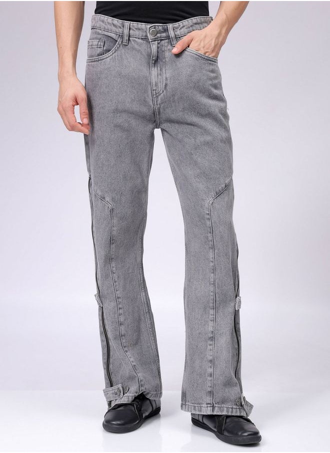 The Indian Garage Co Men Bootcut Loose Fit Solid Mid-Rise Jeans  - Image 1