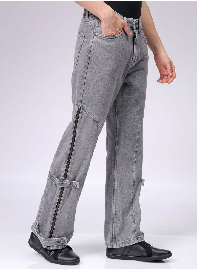 The Indian Garage Co Men Bootcut Loose Fit Solid Mid-Rise Jeans  - Image 4