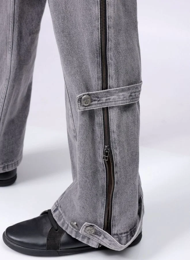 The Indian Garage Co Men Bootcut Loose Fit Solid Mid-Rise Jeans