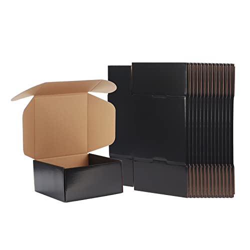 EXYGLO Shipping Cardboard Boxes for Small Business, Packing and Mailing, 8x8x4 - Pack of 25, Black - Image 1