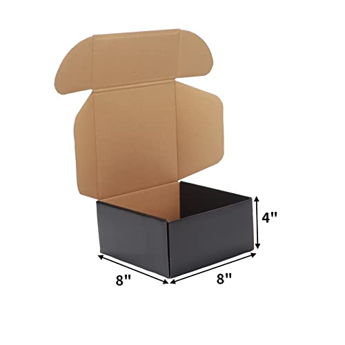 EXYGLO Shipping Cardboard Boxes for Small Business, Packing and Mailing, 8x8x4 - Pack of 25, Black - Image 2
