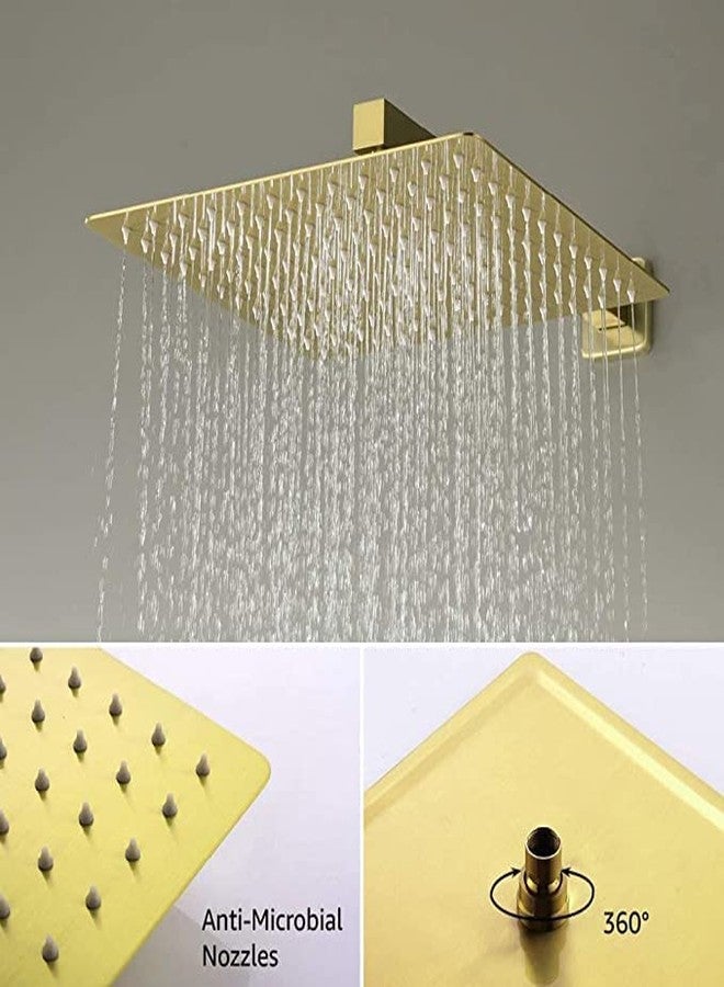 TOSCH Stainless Steel 304 8X8 INCHES Showerhead Grade High Pressure GOLD Square Extra Heavy Rainfall Ultra Slim Ceiling or Wall mount Overhead Shower Only (WITHOUT ARM) Gold Matte Finish (Series-Super Heavy) - Image 2
