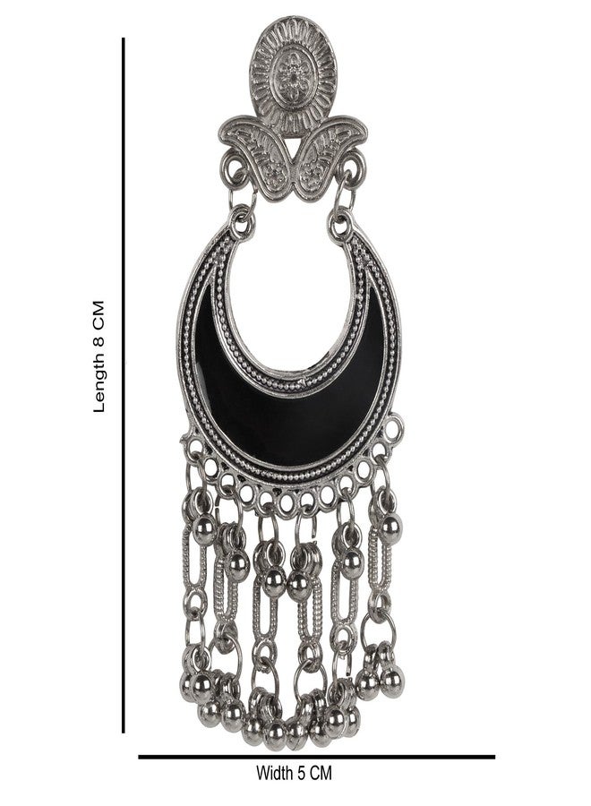 Nirvani Trendy half moon black Earrings For Women and girl's - Image 3
