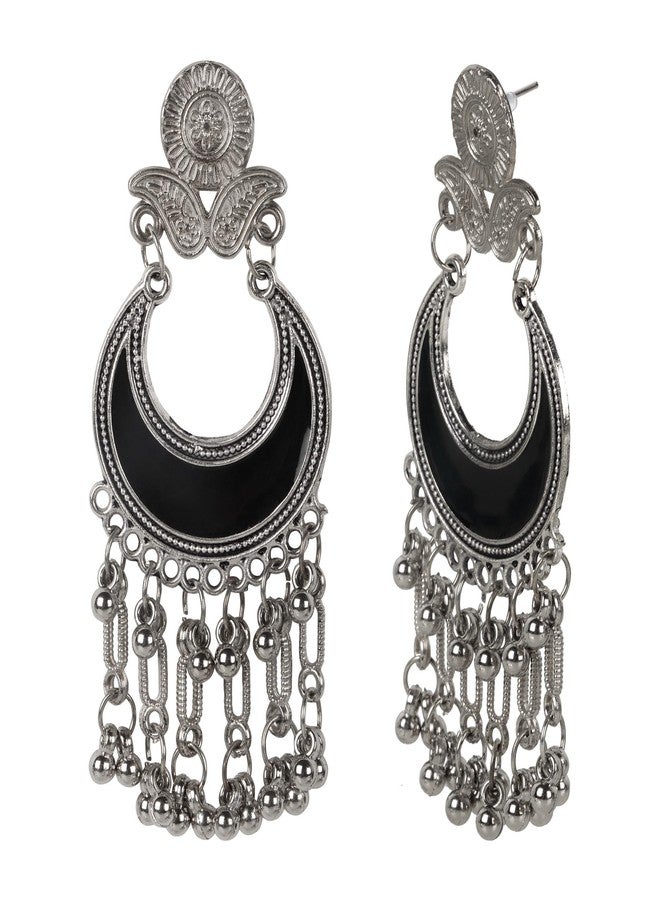 Nirvani Trendy half moon black Earrings For Women and girl's - Image 2