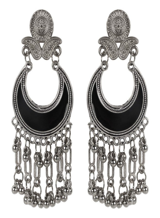 Nirvani Trendy half moon black Earrings For Women and girl's - Image 1