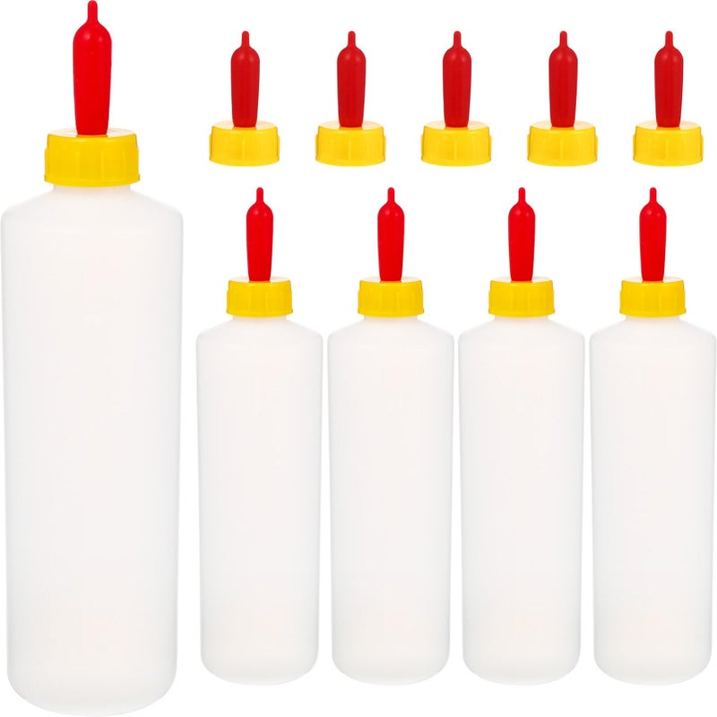 Hemoton Goat Nipple and Bottles Set, 5 Sets Small Animal Milk Drink Pritchard Nipple for Goats 400 ml Lamb Nursing Bottles Feeding Bottle Kit for Feeding Sheep Goat Lamb Puppy (5 Bottles& 10 Nipples) - Image 1