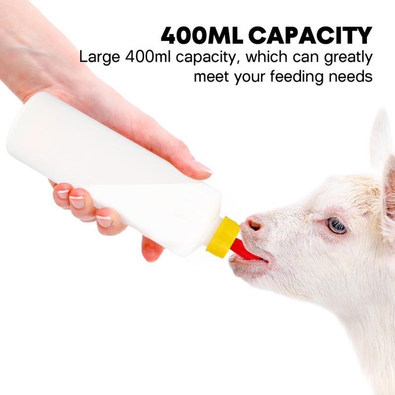Hemoton Goat Nipple and Bottles Set, 5 Sets Small Animal Milk Drink Pritchard Nipple for Goats 400 ml Lamb Nursing Bottles Feeding Bottle Kit for Feeding Sheep Goat Lamb Puppy (5 Bottles& 10 Nipples) - Image 4