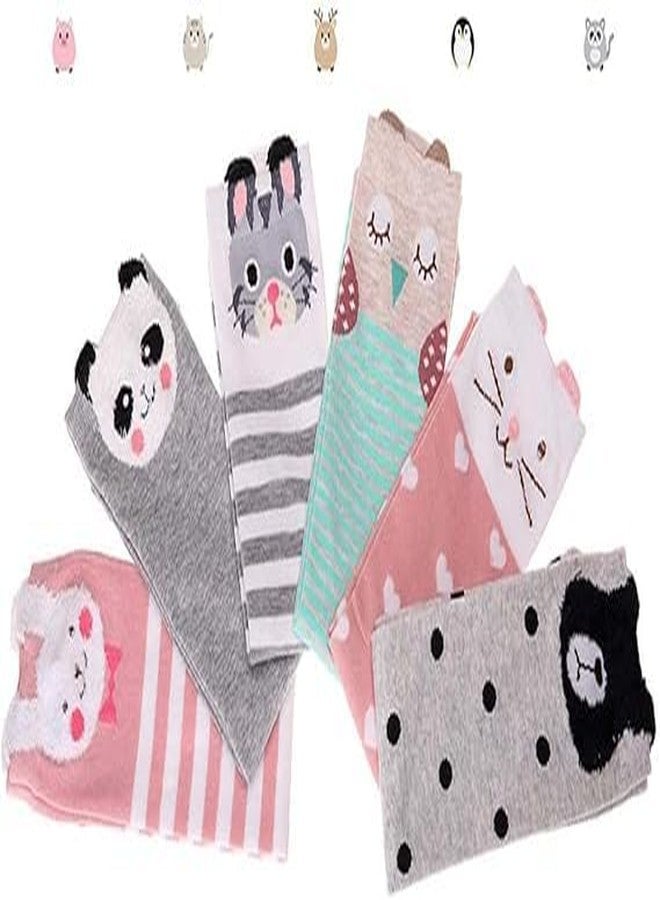 Galox جوارب عالية الركبة للفتيات من غالوك - هدية ممتعة مجنونة بنقوش حيوانات لطيفة - جوارب قطنية طويلة للأعمار من 5 إلى 14 سنة - 6 أزواج - Image 5