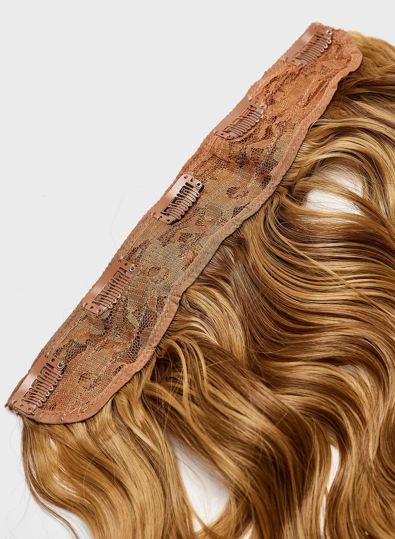 LullaBellz Super Thick 16" 5 Piece Brushed Out Wave Clip In Hair Extensions -26/613X/M30 Mellow Brown
