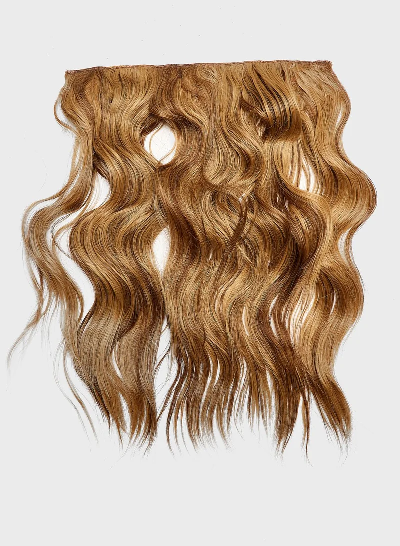 LullaBellz Super Thick 16" 5 Piece Brushed Out Wave Clip In Hair Extensions -26/613X/M30 Mellow Brown