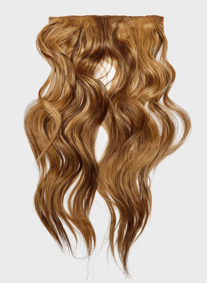 LullaBellz Super Thick 16" 5 Piece Brushed Out Wave Clip In Hair Extensions -26/613X/M30 Mellow Brown