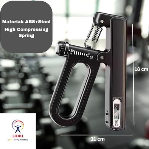 UDKI Blaze Black Hand Grip Strengthener with Smart Timer & Counter, Adjustable Resistance 10-120kg, O-Shape Non-Slip Handle, Forearm, Wrist, & Arm Exerciser for Muscle Building & Injury Recovery - Image 2