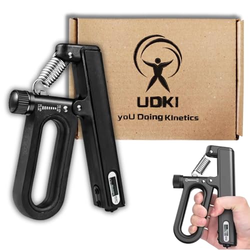 UDKI Blaze Black Hand Grip Strengthener with Smart Timer & Counter, Adjustable Resistance 10-120kg, O-Shape Non-Slip Handle, Forearm, Wrist, & Arm Exerciser for Muscle Building & Injury Recovery - Image 1
