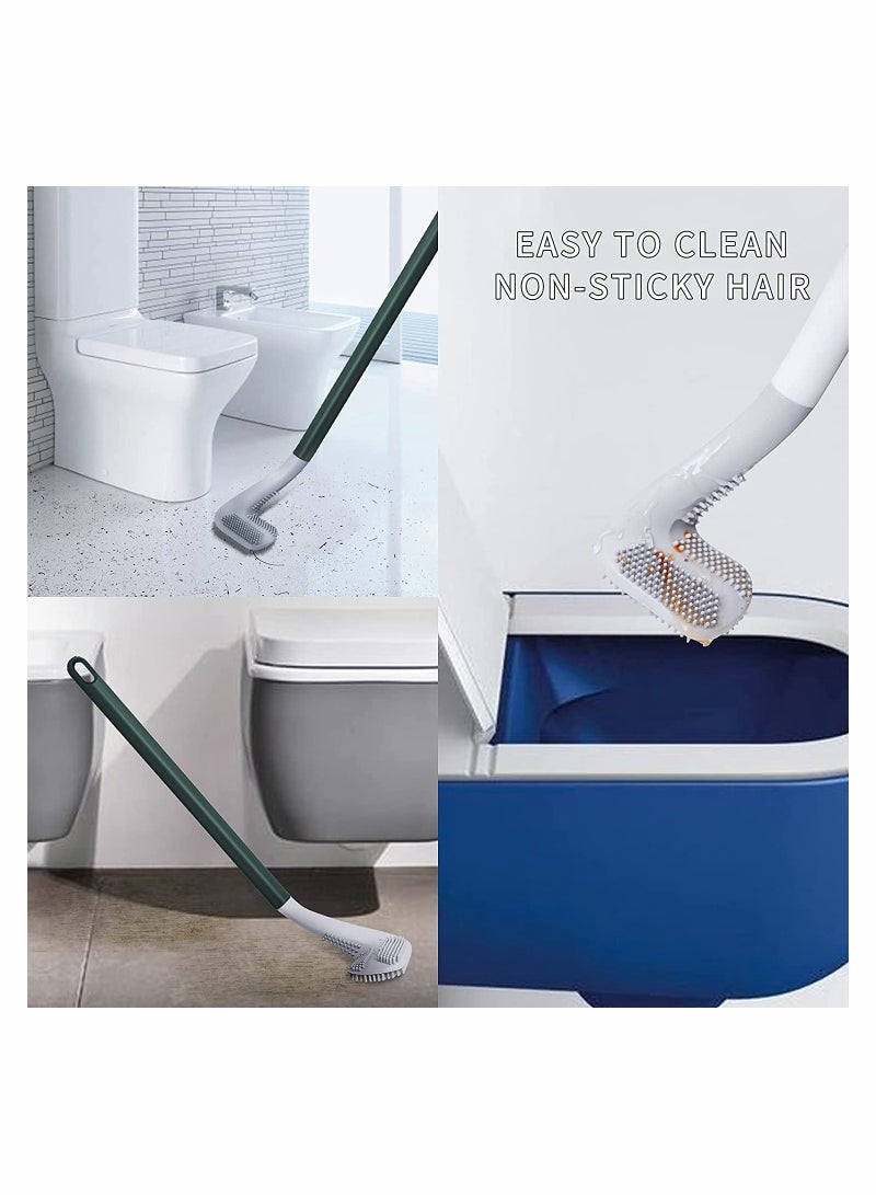 Excefore Golf Brush Head Toilet Brush, No Dead Ends Household Silicone Toilet Bowl Brush with Non-Slip Long Handle - Image 3