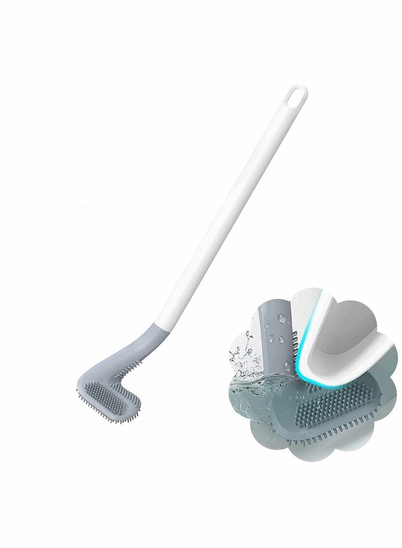 Excefore Golf Brush Head Toilet Brush, No Dead Ends Household Silicone Toilet Bowl Brush with Non-Slip Long Handle - Image 1