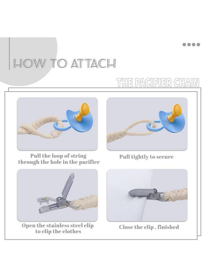 Duludulu 7 Pcs Braided Pacifier Clip, Pacifier Clips for Boys & Baby Girls, Pacifier Holder Clip Binky Clips - Image 3