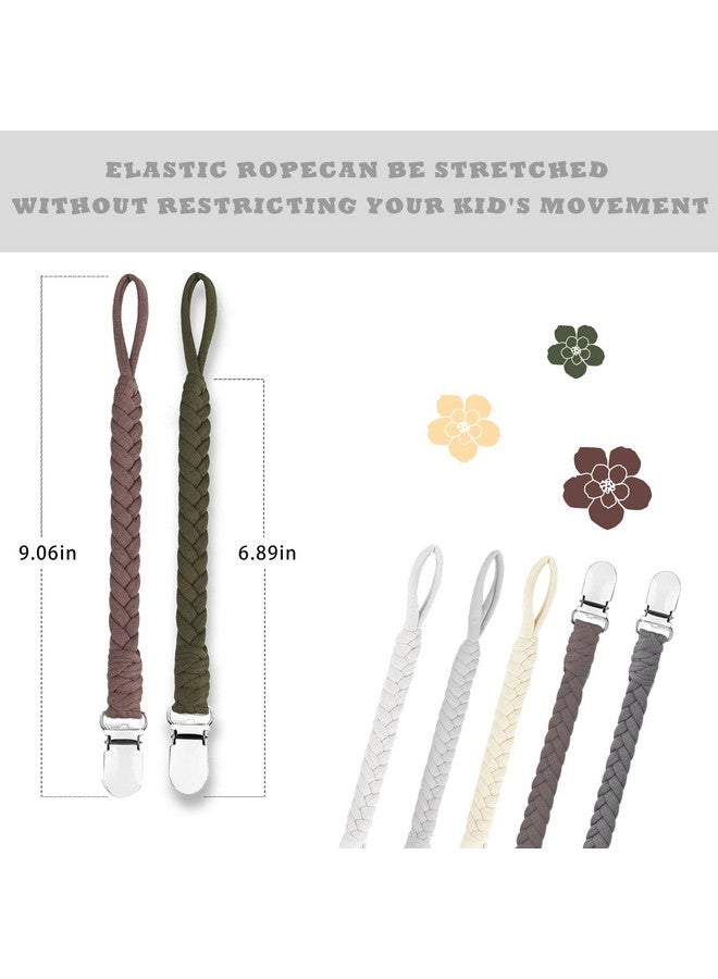 Duludulu 7 Pcs Braided Pacifier Clip, Pacifier Clips for Boys & Baby Girls, Pacifier Holder Clip Binky Clips - Image 2